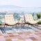 3-Piece Patio Rattan Papasan Chair Set with Cushions and Table